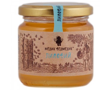 Мед липовий, 1100 г Медик Ведмедик