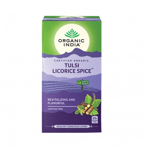 Органічний трав'яний чай Тулсі солодка зі спеціями, 25пакетиків Organic India