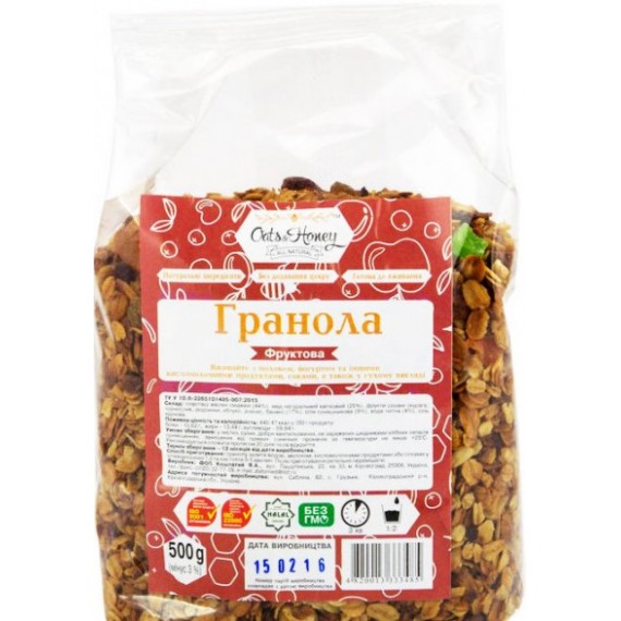 Гранола фруктова, 500г Oats & Honey