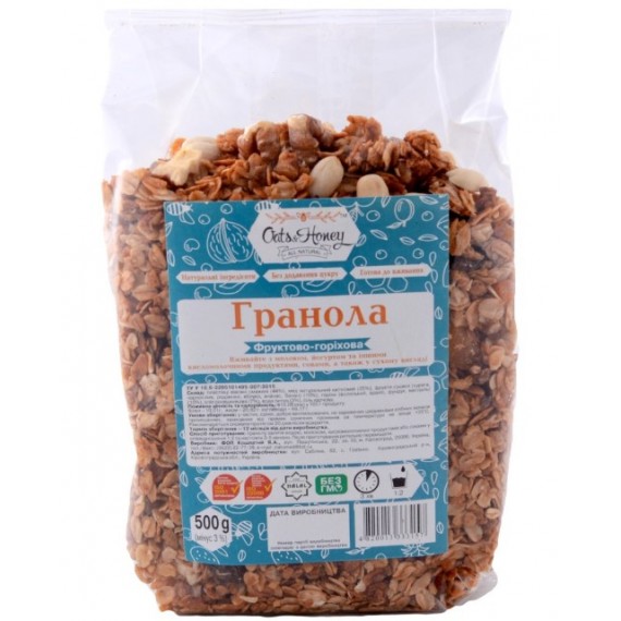 Гранола фруктово - горiхова, 500г Oats & Honey