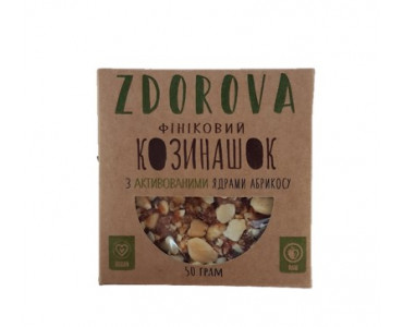 Козинак "Фініковий козинашок з активованими ядрами абрикосу" 50г ZDOROVA
