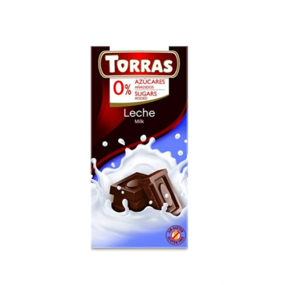 Молочний шоколад без цукру (без глютену), 75г Torras