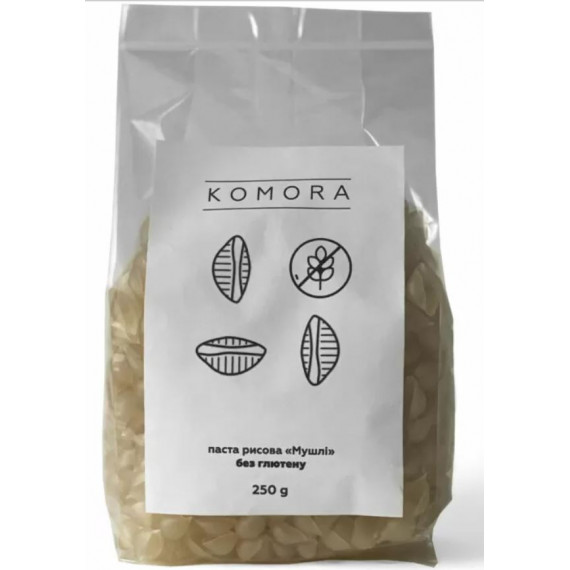Макарони рисові “Мушлі”, 250г KOMORA