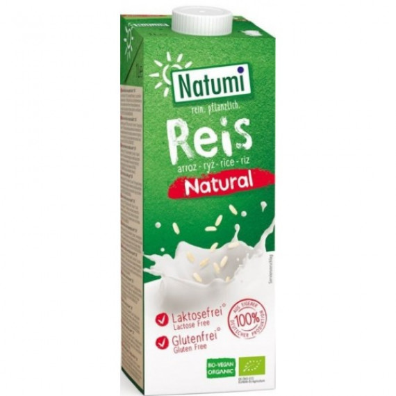 Органічне рисове молоко без цукру, 1л NATUMI