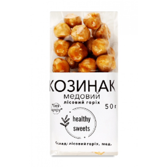 Козинак медовий лісовий горіх, 50г Healthy Sweets