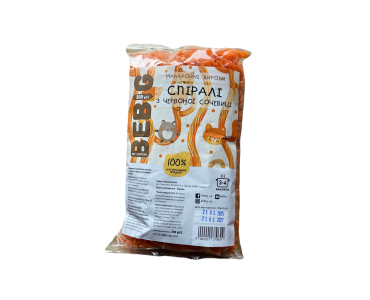 Макарони спіралі з червоної сочевиці, 300г Bebig