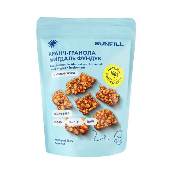 Кранч-гранола мигдаль-фундук, 150г Sunfill