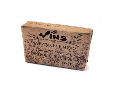 Мило з ефірною олією лаванди, 80 г, Vins Мило з ефірною олією лаванди, 80 г, Vins
