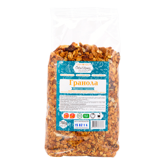 Гранола фруктово - горiхова, 750г Oats & Honey